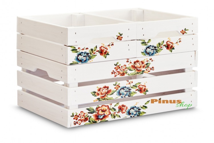 skrzynka biała drewniana