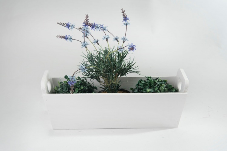 doniczki drewniane białe